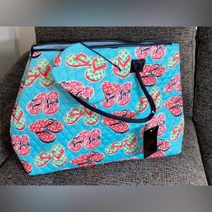 N Gil 2 Bags Quilted Flip Flops Tote Hand Bag & Coin Bag Matching Set